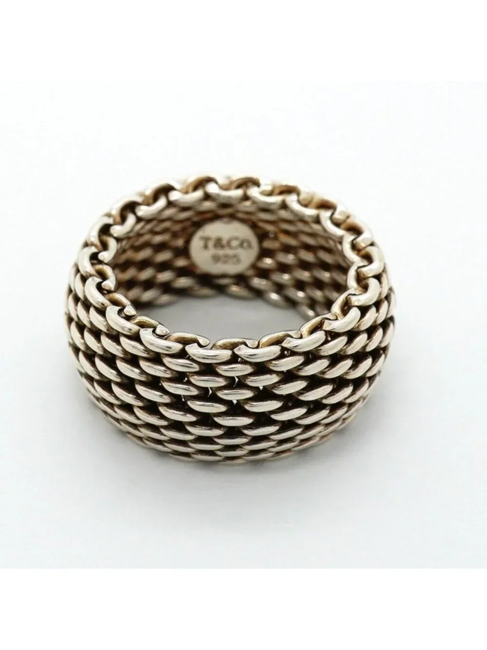 Tiffany & Co Ring Somerset Mesh 925 Sterling Silver - Picture 4 of 7